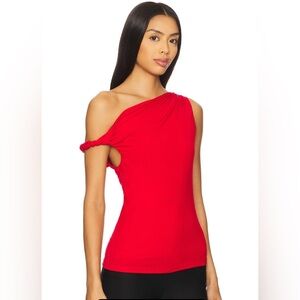 Line and Dot Erina Top in Red S